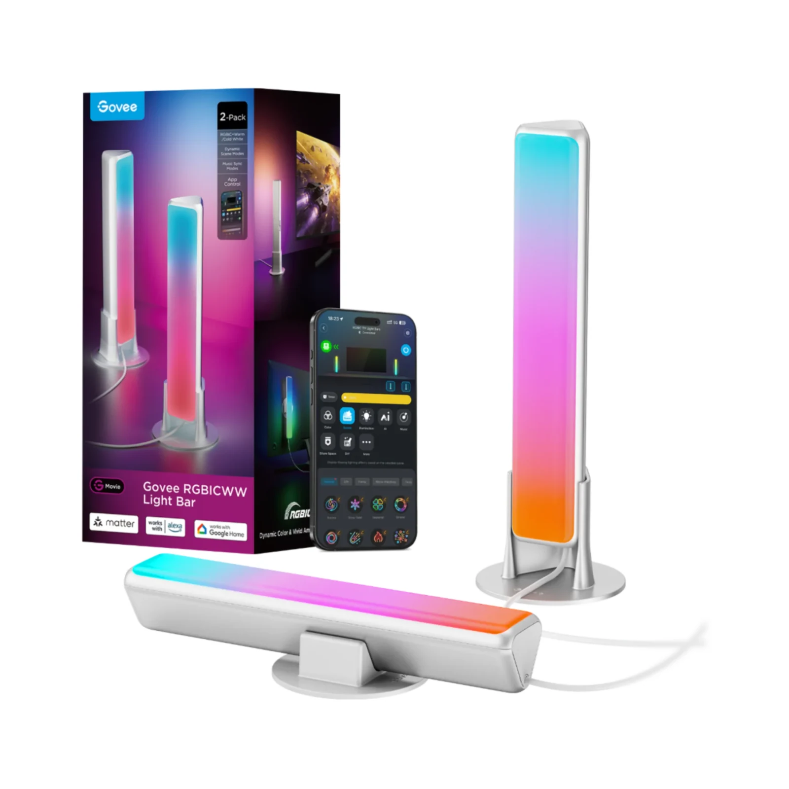 Govee Flow Plus (2 smart RGBICWW light bars)