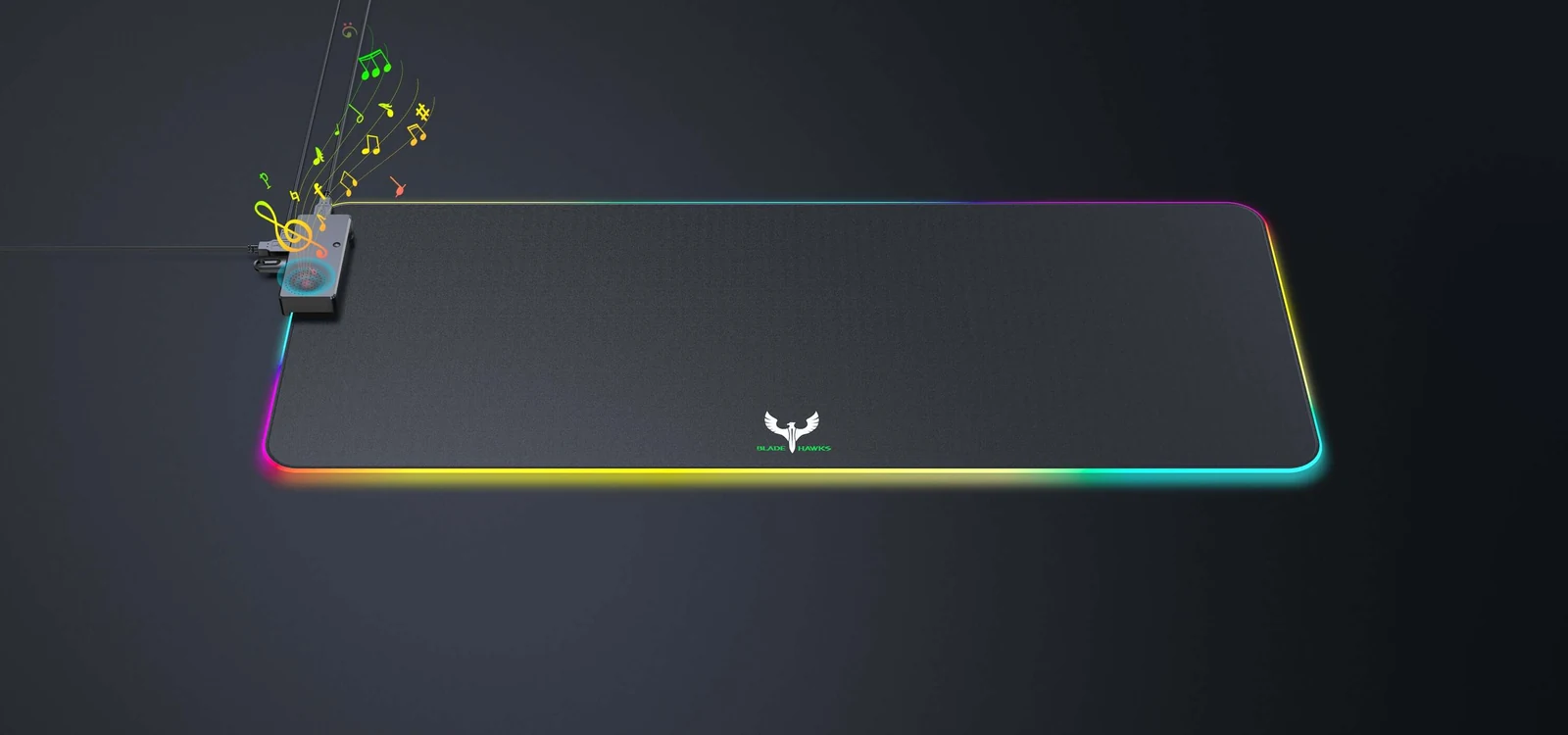 BladeHawks RGB XL Gaming Mouse Pad - 14 Lighting Modes, USB Powered