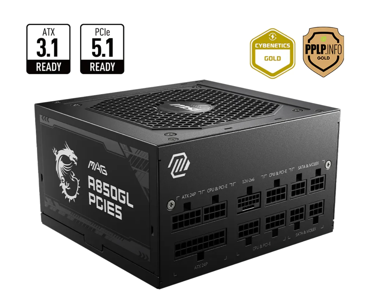 MSI MAG A850GL PCIE5 850W 80 Plus Gold Fully Modular
